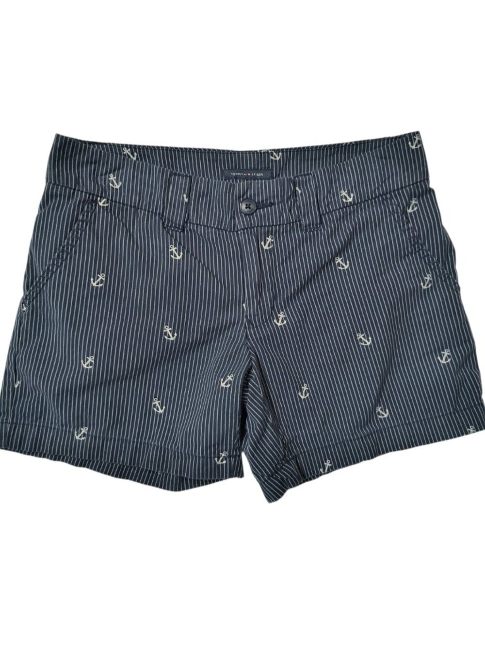 Tommy Hilfiger Women's Shorts Navy White Anchor Print Size 0